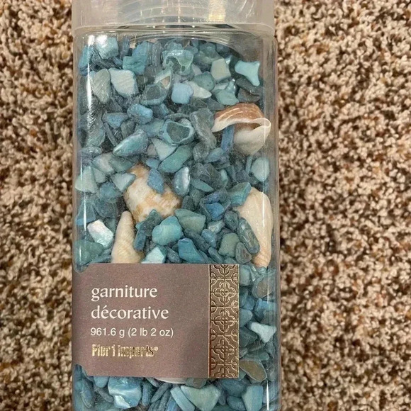 [Pier 1 Imports] NWT Seashell and Blue Stones 2 pounds of Decorative Filler - Picture 2 of 2